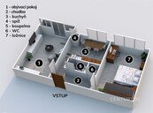Prodej bytu 2+1, 54,6 m2 + balkon 3,9 m2 Brno-Židenice, ul. Krásného, cena 5990000 CZK / objekt, nabízí 